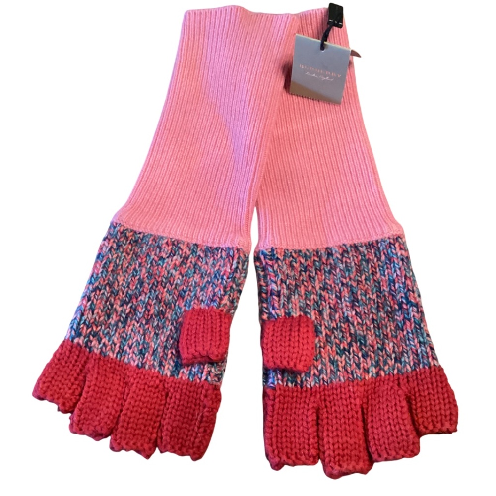 Burberry striped patchwork fingerless gloves